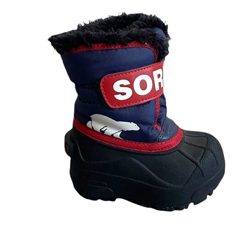 SOREL Baby Toddler Snow Commander Waterproof Winter Boot Red Blue Black 5